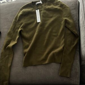 Alice + Olivia Green Crew Neck Sweater